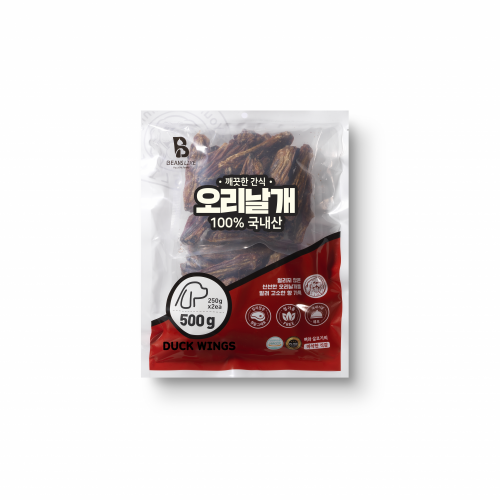 펫도매,[빈즈라이크] 오리날개 (500g) 강아지대용량간식, 국내산 수제간식