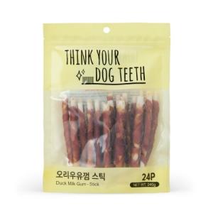 【매장】[Think your dog teeth] 띵독 오리딩고우유껌스틱(24p/240g)