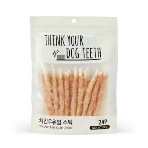 【매장】[Think your dog teeth] 띵독 치킨딩고우유껌스틱(24p/240g)