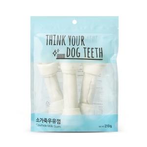 【매장】[Think your dog teeth] 소가죽 우유껌 (3p/210g) x 5개