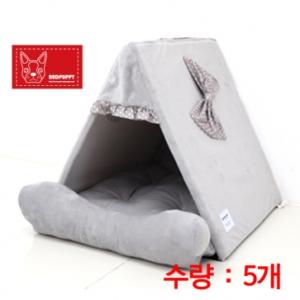 【매장】[레드퍼피] 밀크 리본 삼각하우스-다크그레이(1박스/5개)