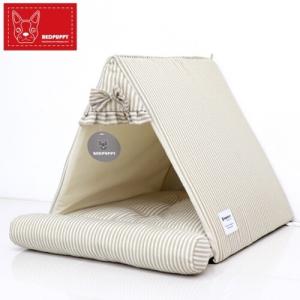 [레드퍼피] 디자인 홈 삼각하우스(스트라이프브라운)