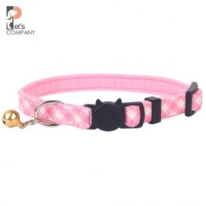 [펫츠컴퍼니] 고양이 체크 목줄 (핑크)
