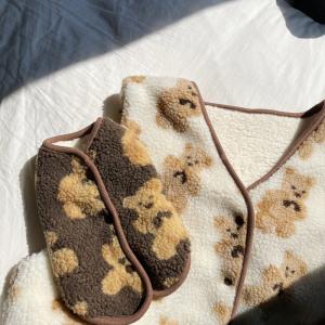 [패션독]곰 양면 커플조끼(견주용)