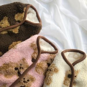 [패션독]곰 양면 커플조끼