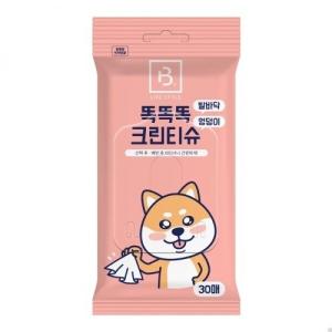 브리더랩 똑똑똑 크린티슈 발바닥 엉덩이 30매