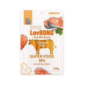 퍼피아이 러봉 쫄깃한 한우 콜라겐껌 연어 100g
