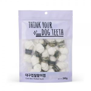 【매장】[Think your dog teeth] 대구껍질말이껌 (소/15px5개 묶음)