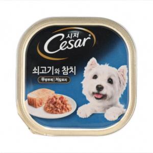 시저강아지 주식캔 100g 쇠고기와 참치