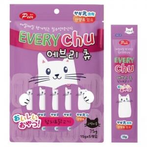 피어 에브리츄 참치&닭고기 15gx5개입 산양유함유 고양이 간식 츄르