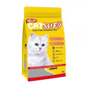 헬로캣 소피 대나무 화이버 천연모래 6L 레몬향