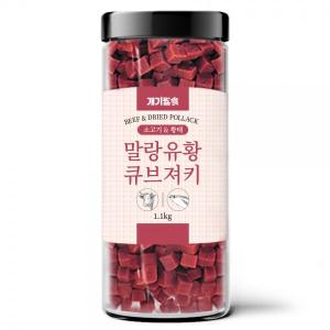 【매장】[개기월식] 유황 큐브 져키 소고기+황태 1.1kg