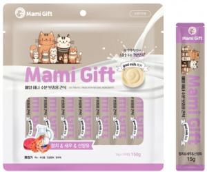 (유통25.12.14) 마미기프트 캣 고양이 츄르 15gx10p 참치새우&산양유