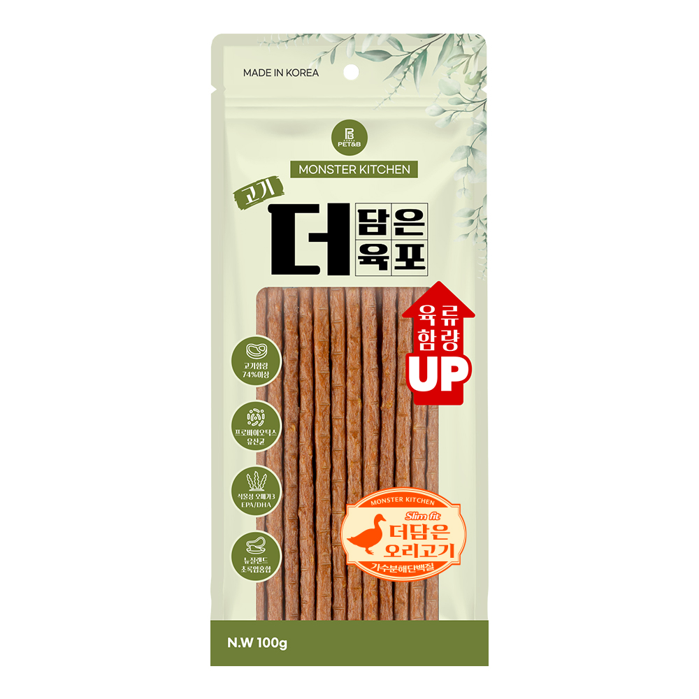 몬스터키친 고기 더 담은육포 오리고기100g 슬림핏(5+1)