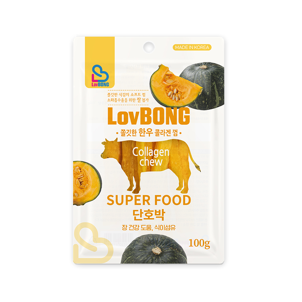 퍼피아이 러봉 장건강 한우 콜라겐껌 단호박 100g