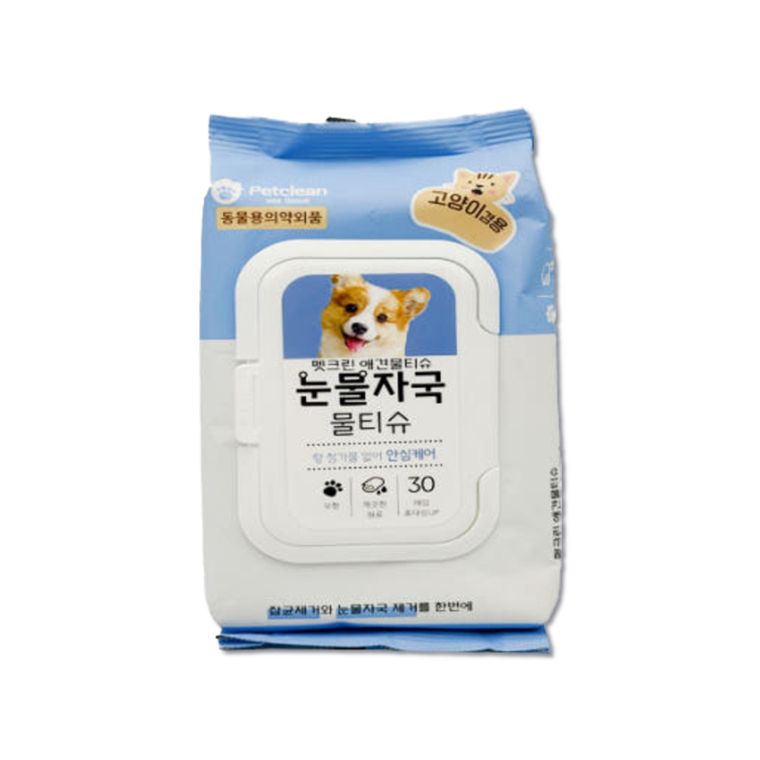 펫크린 눈물자국 물티슈 캡형 30매