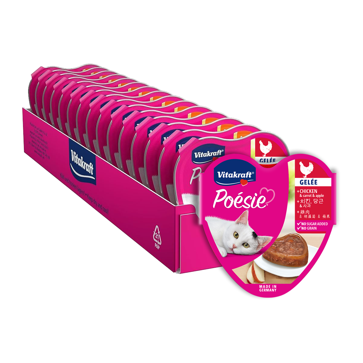 비타크래프트 포에시 하트캔 치킨&당근애플 85g (젤리) 15개