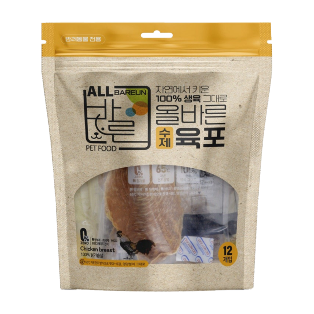 올바른 수제육포 닭가슴살 120g (10gX12개입)