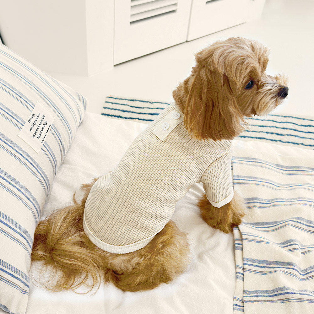 펫츠랜드 더블버튼와플티셔츠 3color  S-2XL