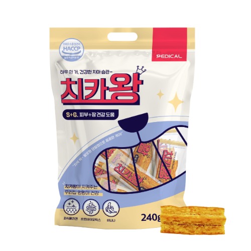 [치카왕]강아지 덴탈껌 피부+장건강 240g