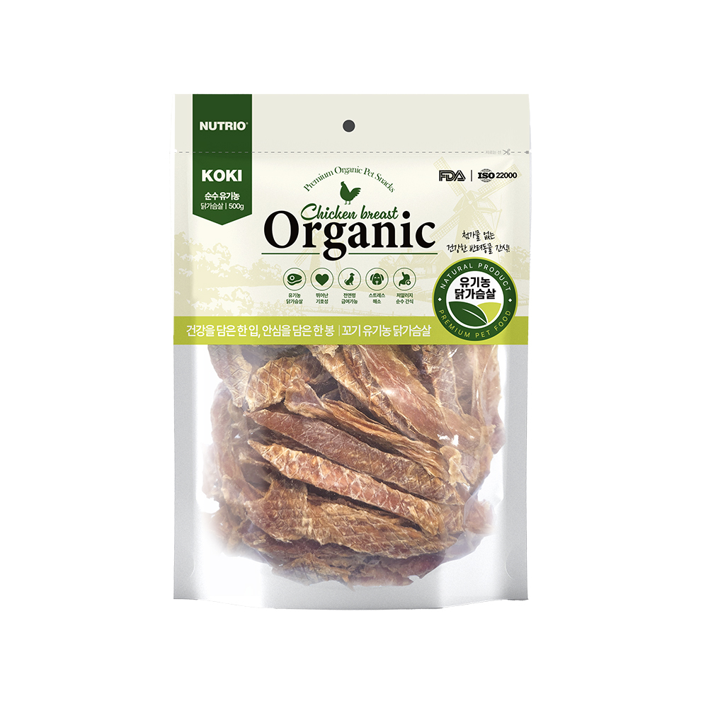 뉴트리오 꼬기 오가닉 유기농 닭가슴살 500g