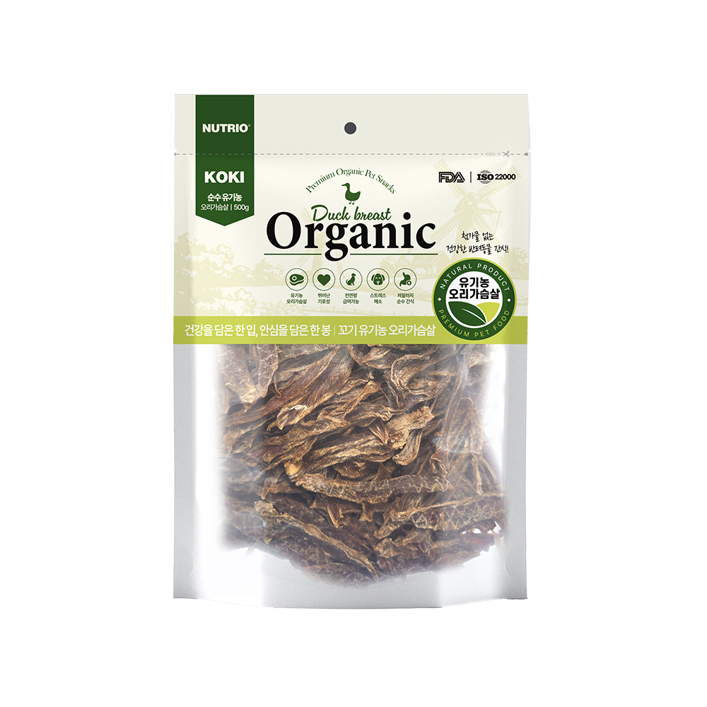 뉴트리오 꼬기 오가닉 유기농 오리가슴살 500g