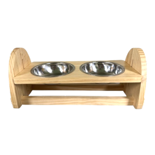 [블프/2+1][간식애진심] 높이 조절 원목 스텐식기