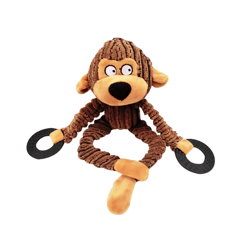 [티티펫] 강아지 이갈이용 원숭이 삑삑이 봉제 애착인형 장난감