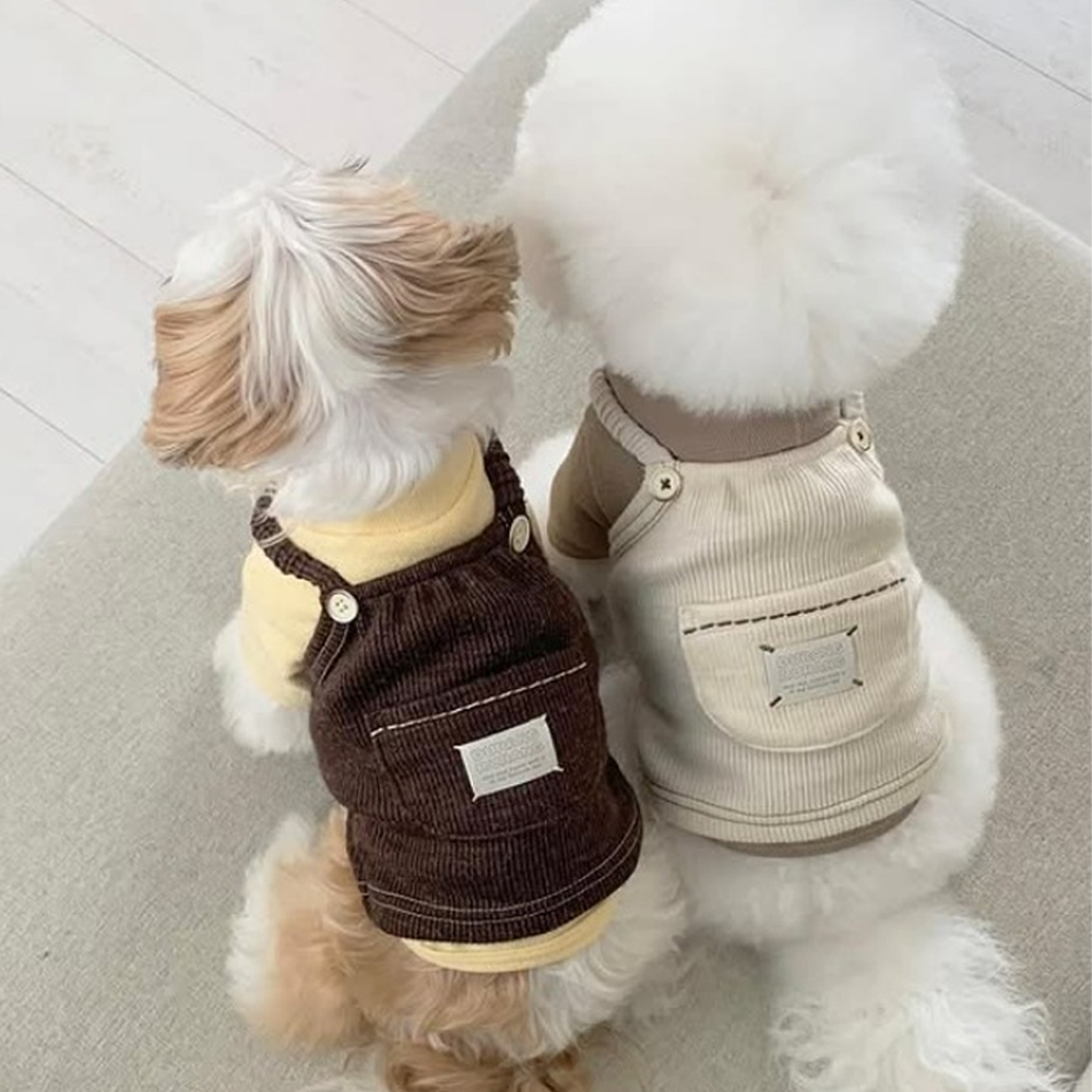 [레드퍼피] 비숑 코듀로이 멜빵[S~2XL]