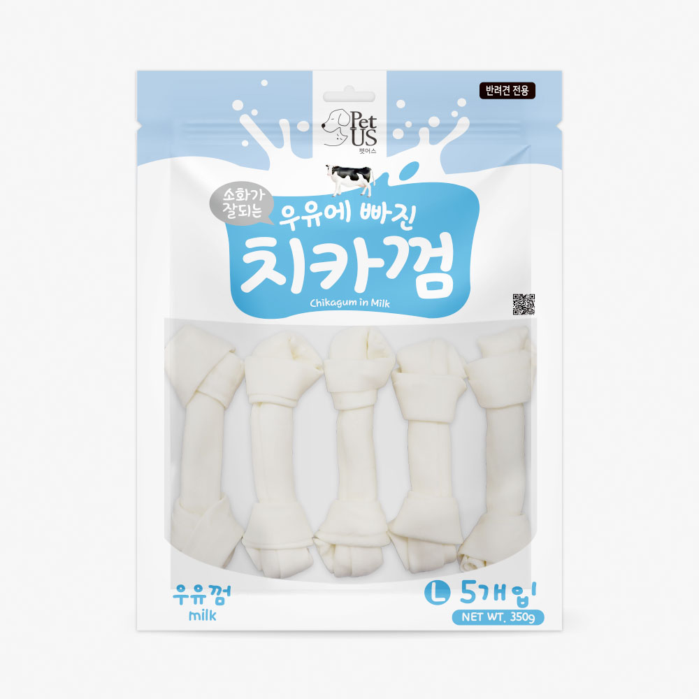 ◆【매장전용】[펫어스] 치카껌-우유껌L 5개입