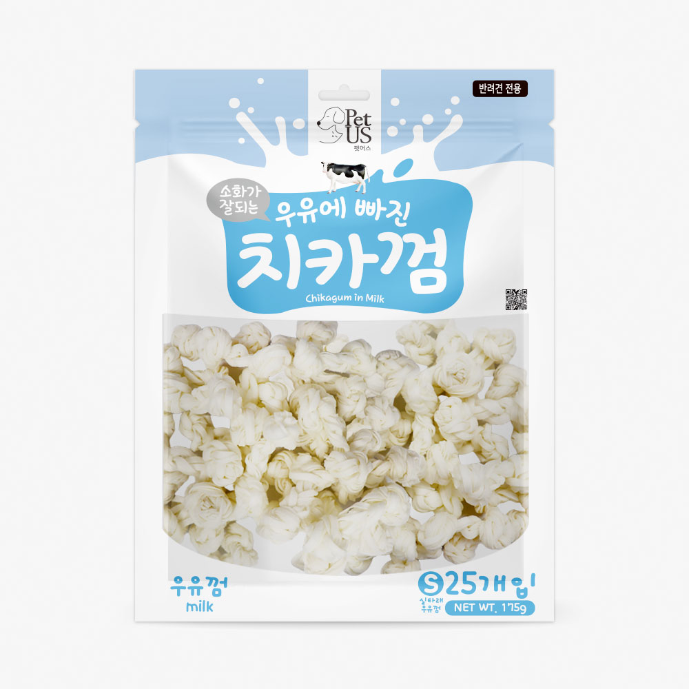 ◆【매장전용】[펫어스] 치카껌-실타래 우유껌S 25개입