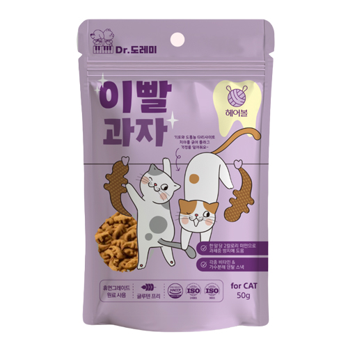 [펫도매단독! 5+1행사!] 닥터도레미 이빨과자(헤어볼)50g