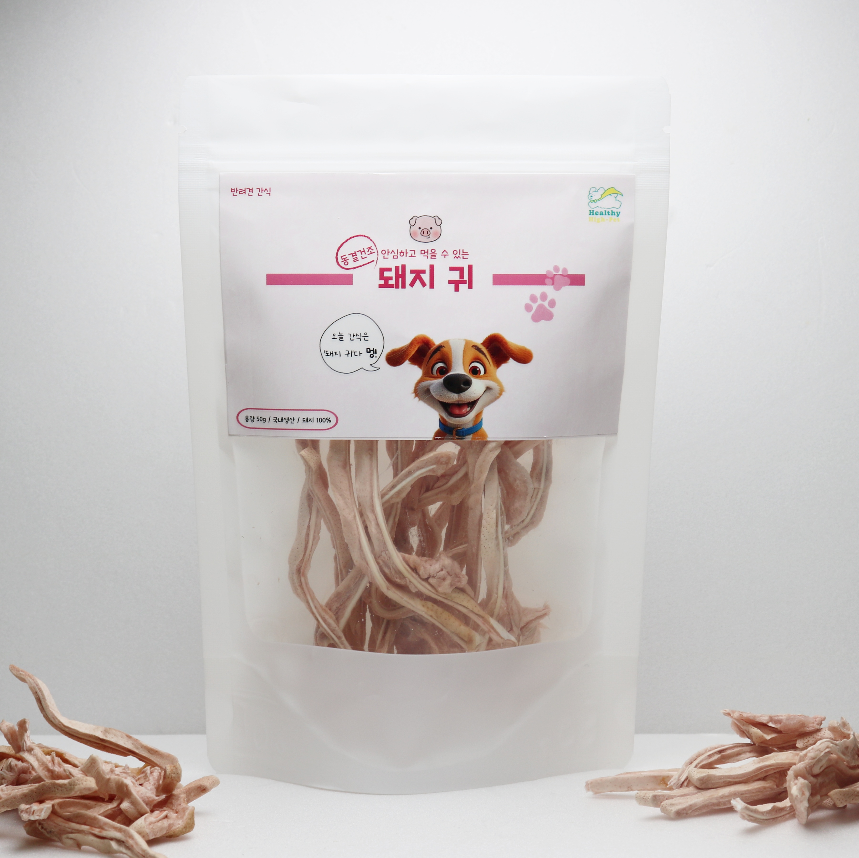 헬시하이펫 강아지 동결건조 돼지귀슬라이스 국내산, 50g, 1개
