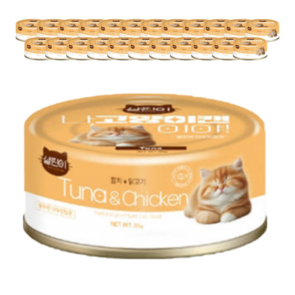 나고양이캔이야 참치+닭고기맛 85g [1박스/24캔]