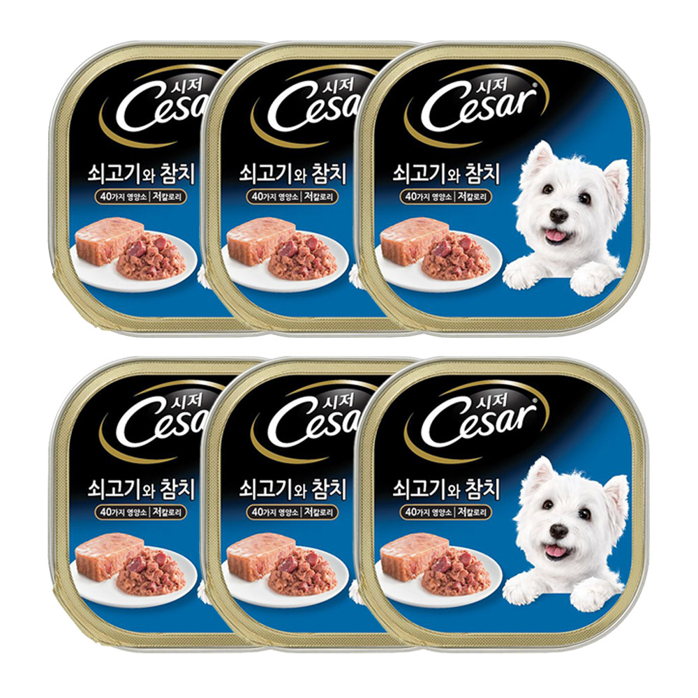 *특가* [시저] 쇠고기와 참치 (100g) x 6개입 / 1,400원