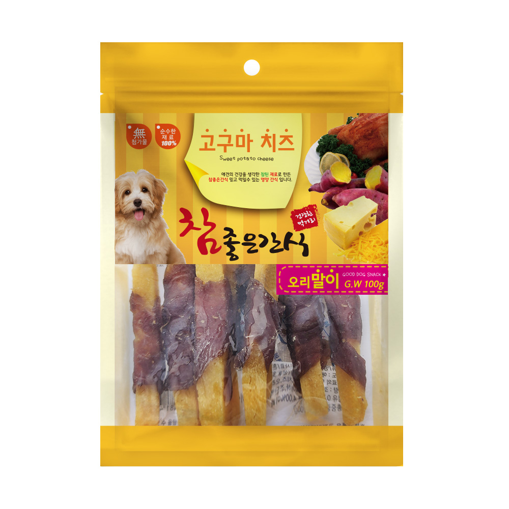 헬로도기 고구마치즈 오리말이 100g