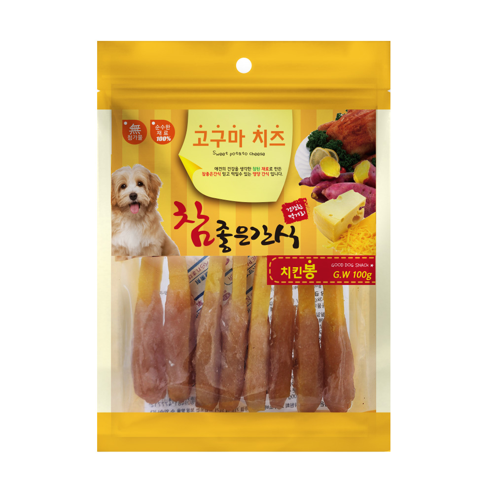헬로도기 고구마치즈 치킨봉 100g