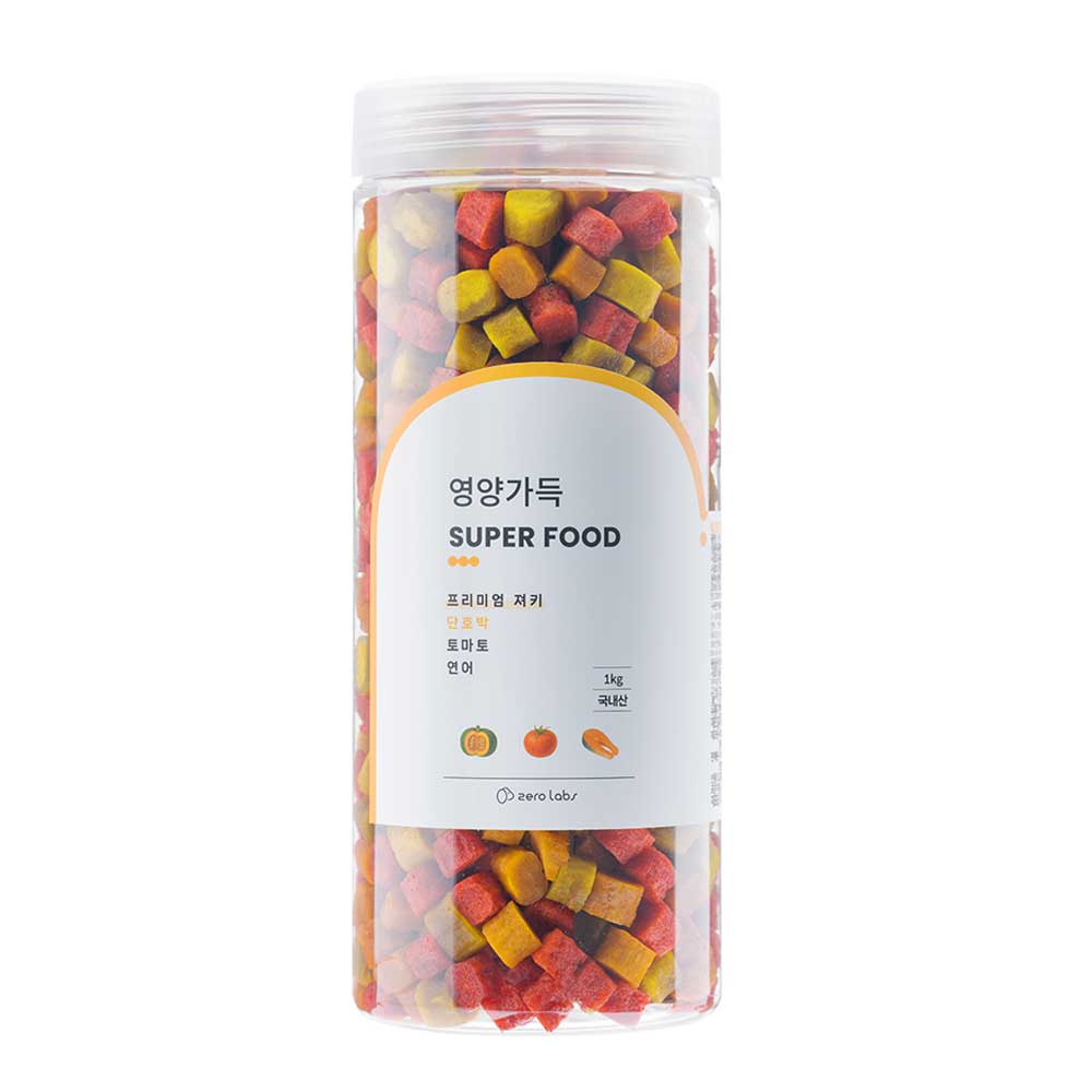 영양가득 단호박 토마토 연어 1kg 강아지져키간식