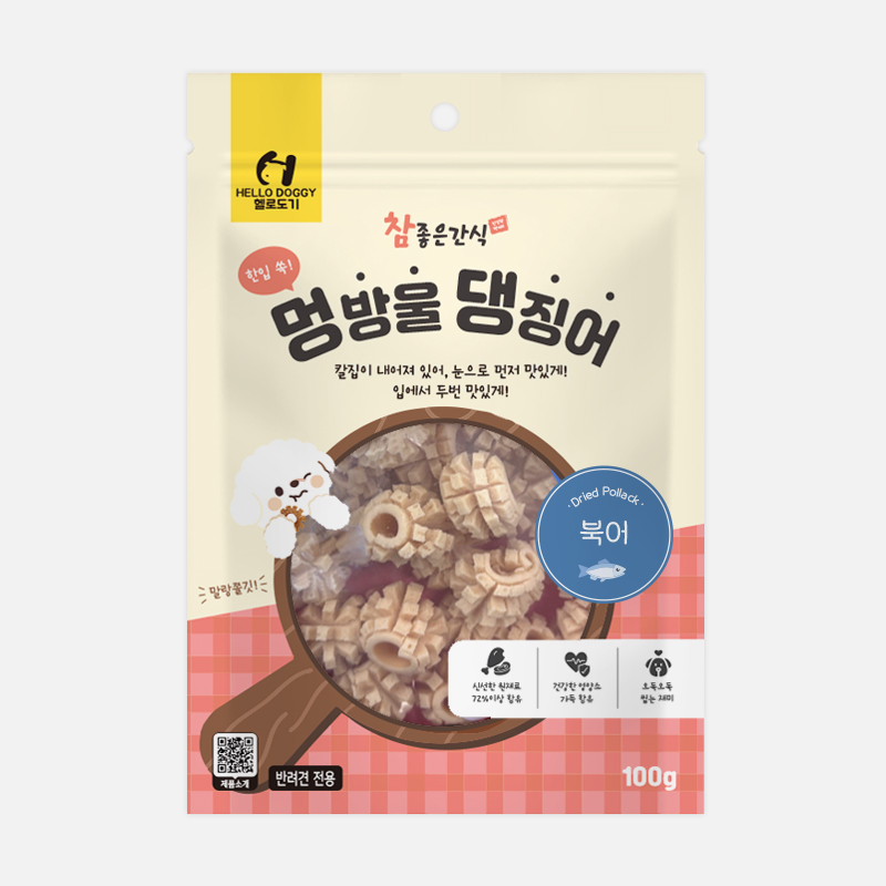 [헬로도기] 멍방울 댕징어 북어 100g