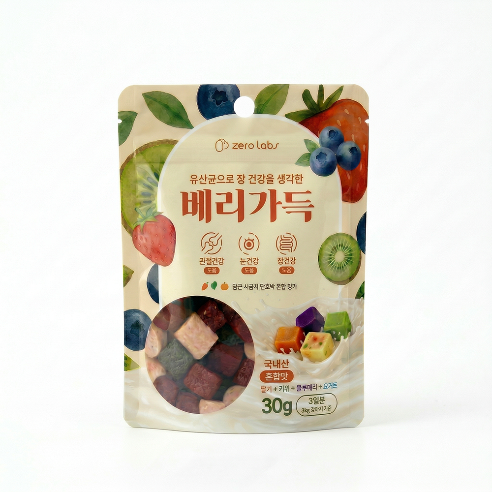 [오프라인전용, 5+1행사!] 제로랩스 베리가득져키30g (딸기&키위&블루베리&요거트)
