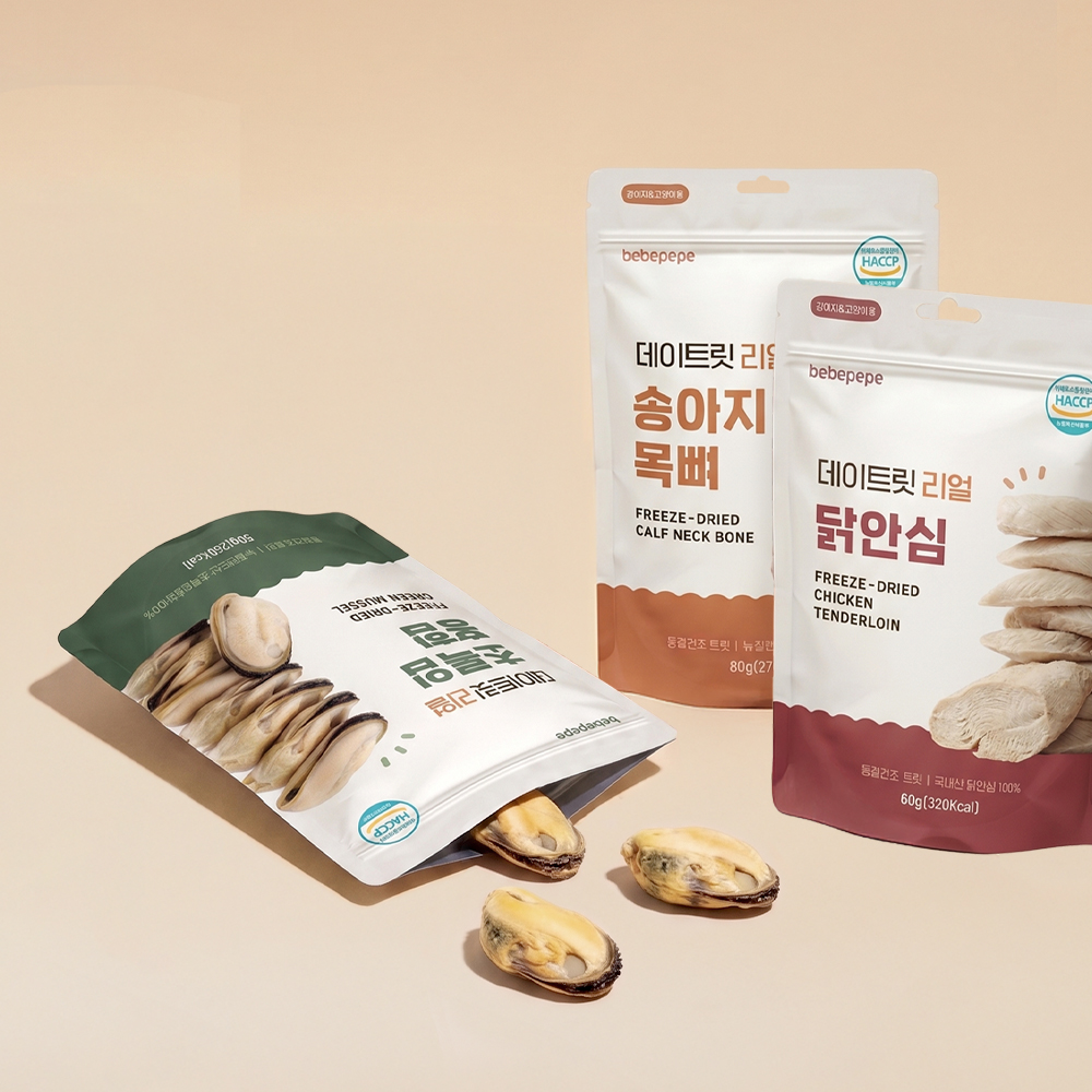 베베페페 국내생산 강아지 고양이 간식 동결건조 데이트릿 리얼 (7종 택1)