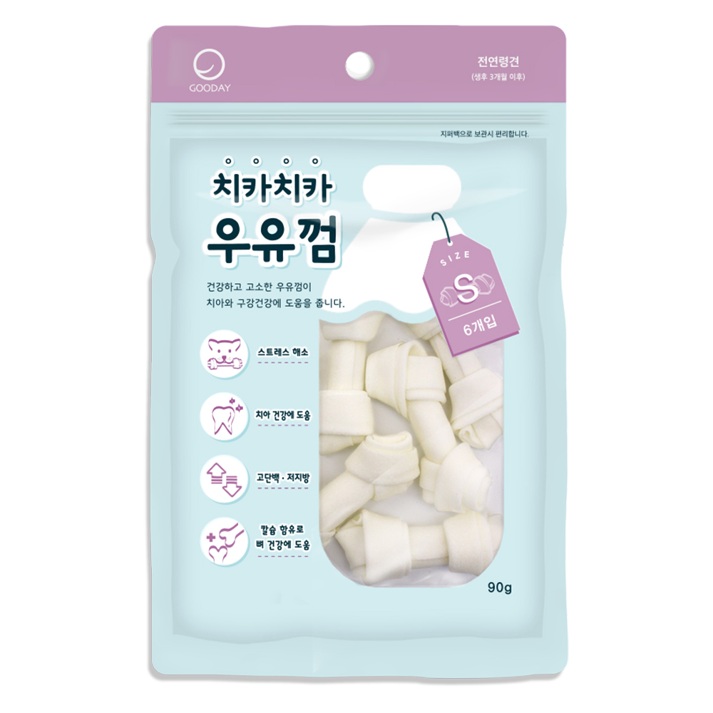 굿데이 치카치카 우유껌 S 6P(90g)