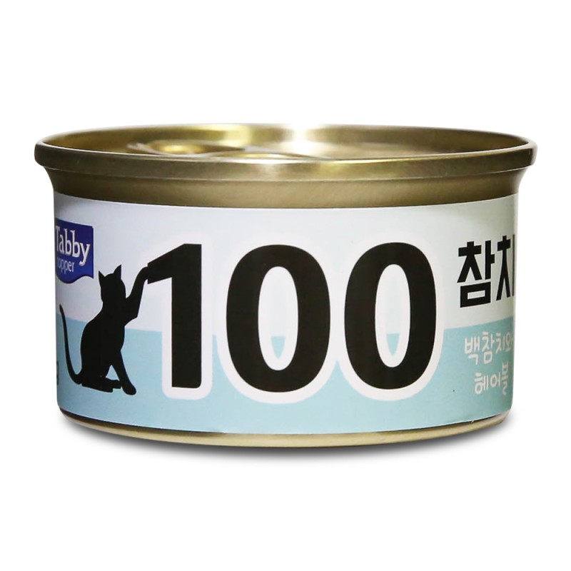 [Tabby]테비 100참치 고양이캔 백참치와 헤어볼80gX24개(1박스)