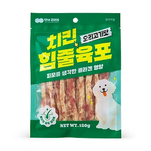 [더주스] 치킨 힘줄 육포 (오리고기맛/120g)