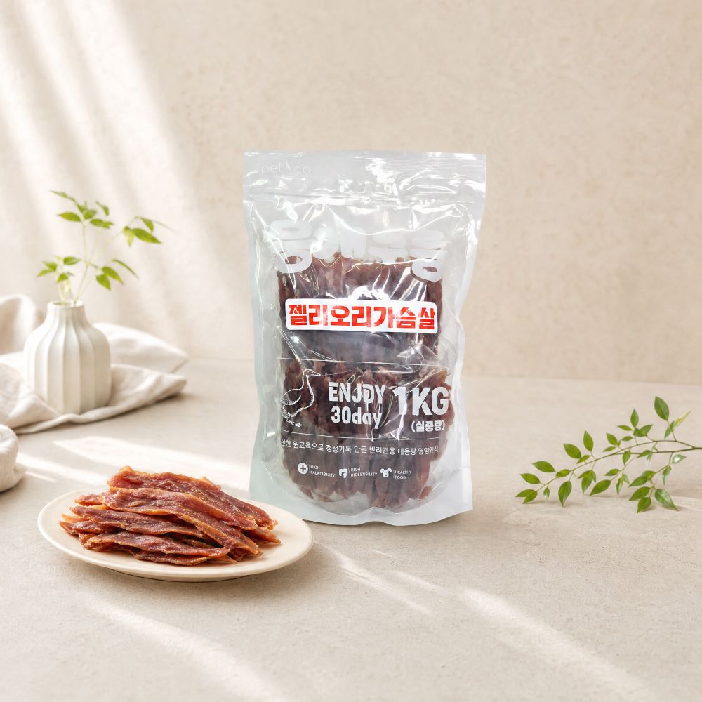 뭉개구름 젤리오리가슴살1kg 대용량간식