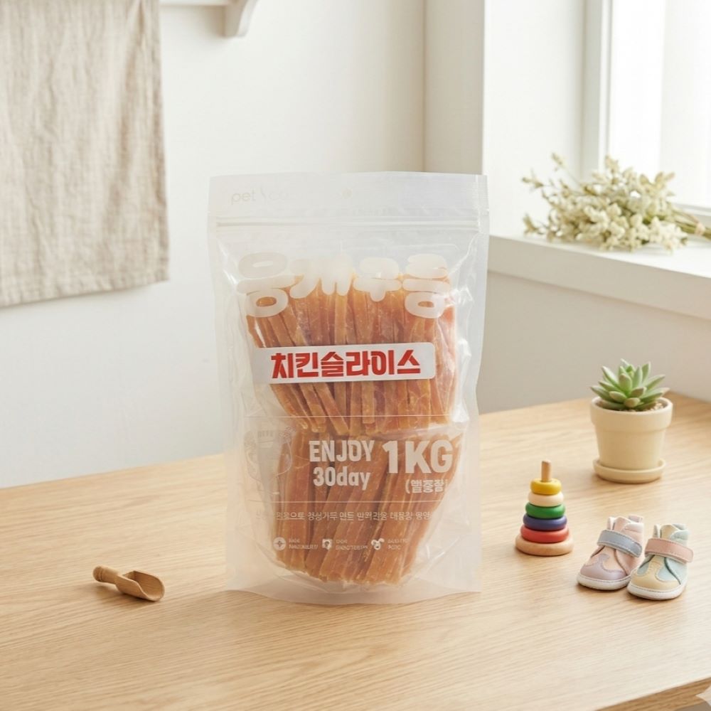 뭉개구름 치킨슬라이스1kg 대용량간식