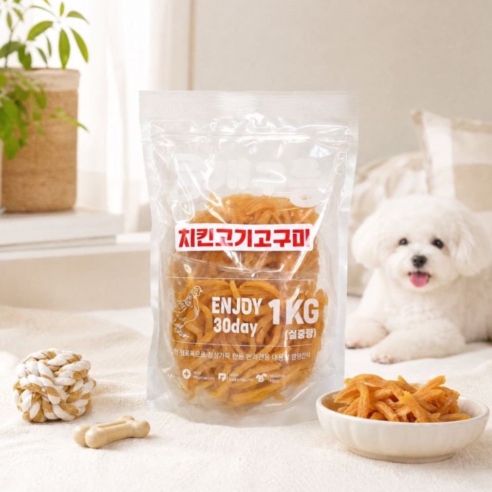 뭉개구름 치킨고기고구마1kg 대용량간식