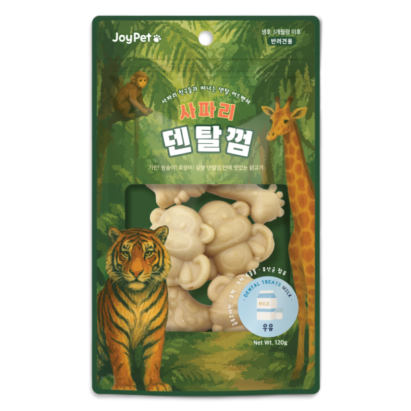 10+3증! [조이펫] 사파리 덴탈껌 120g (우유)