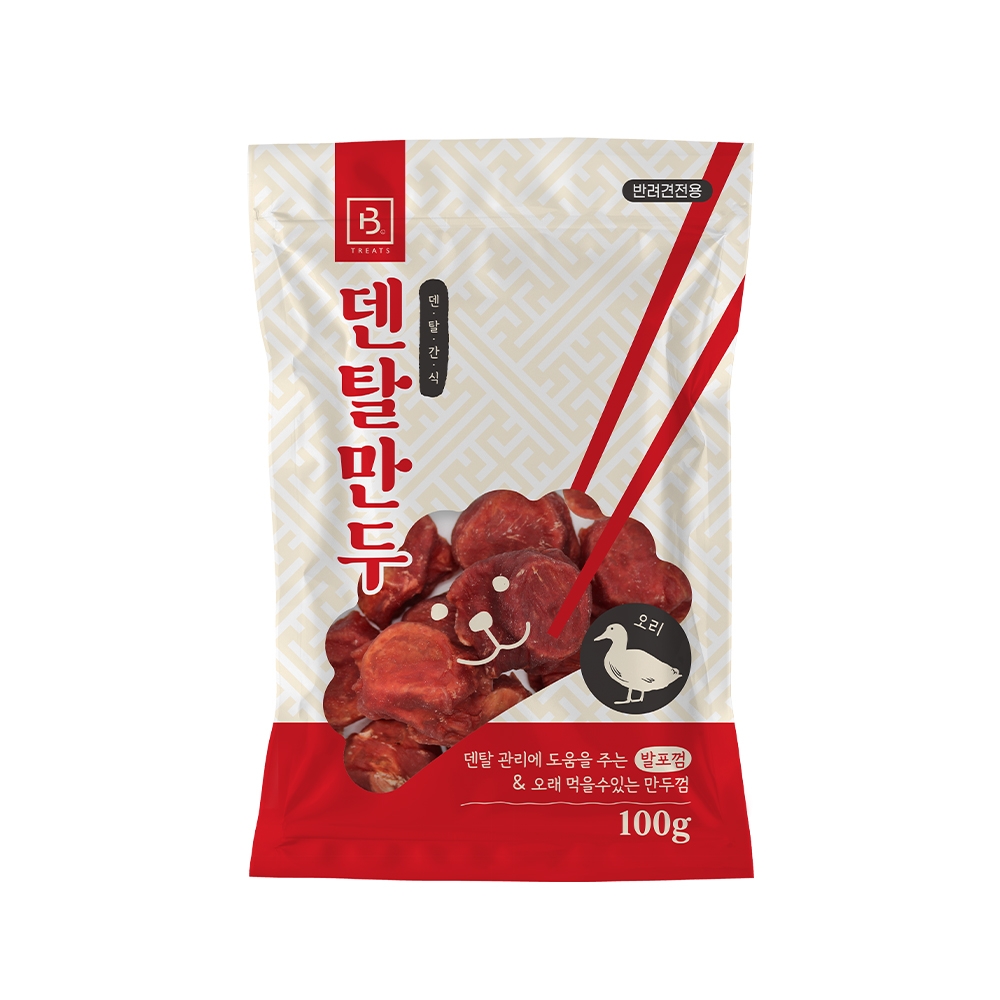 [1+1행사!] 브리더랩 덴탈만두(오리)100g (유통기한 : 27년 6월 7일까지)