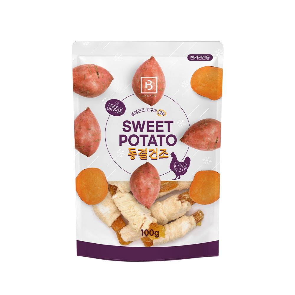 [1+1행사!] 브리더랩 고구마(동결건조)치킨말이100g (유통기한 : 27년 11월 3일까지)